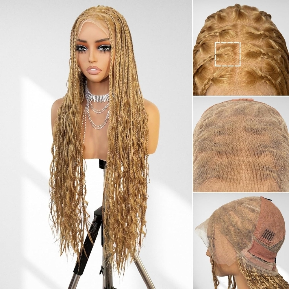 Yellow Micro Box Braids Wig Extensions - Picture 2 of 6